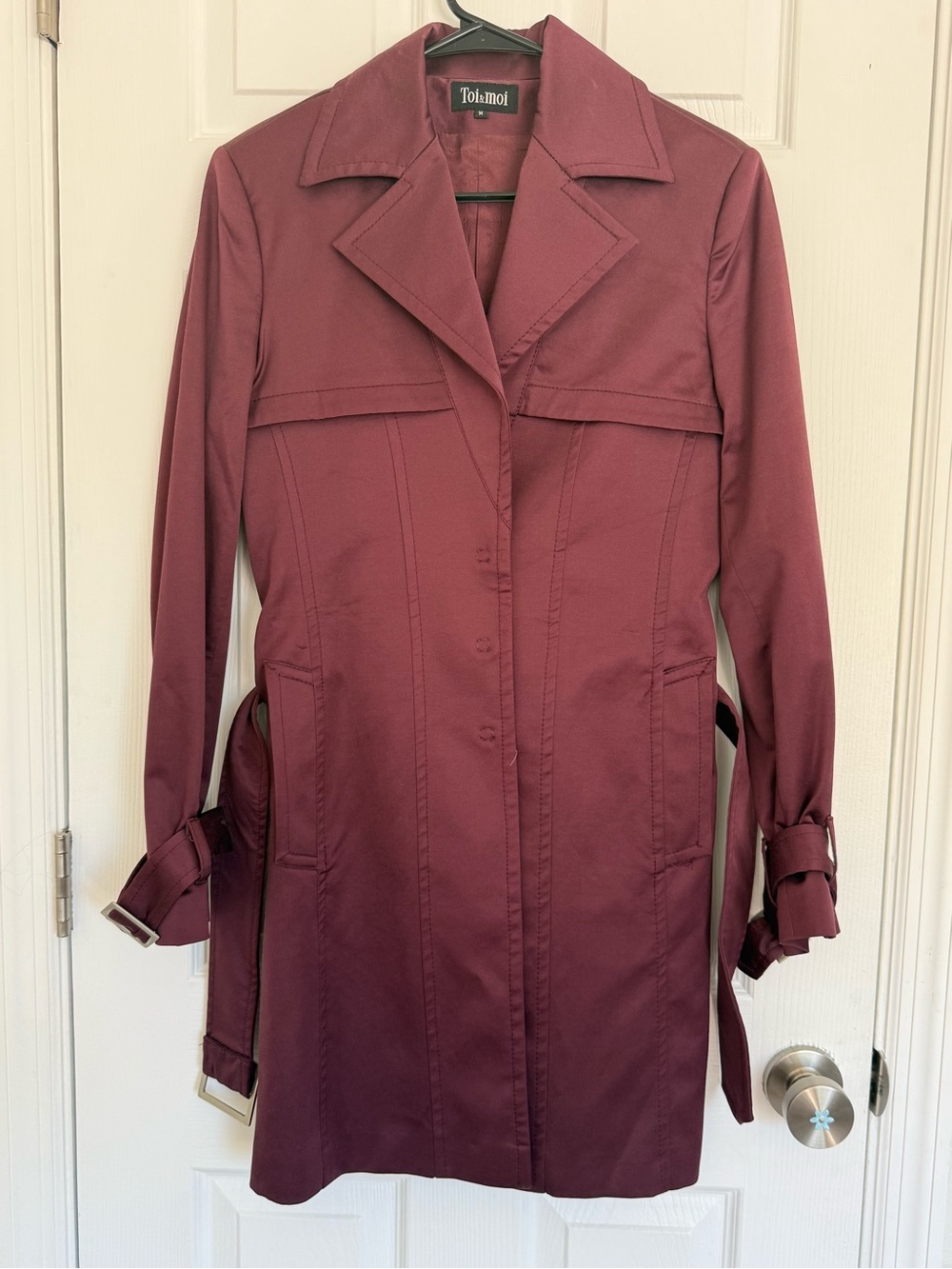 Toi et Moi Burgundy Trench Coat